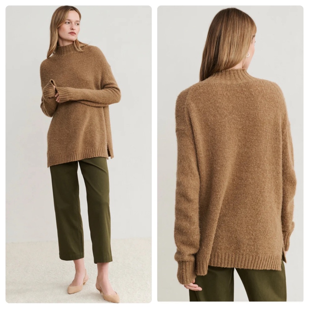 Jenni Kayne Alpaca Mockneck Pullover Sweater Tan
Size XXL